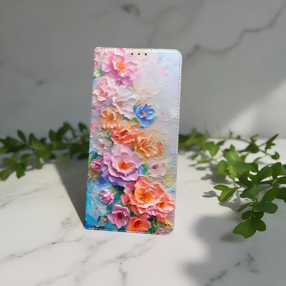 Samsung Galaxy S25 - Boyalı Manyetik Kapaklı Deri Cüzdan Kılıf